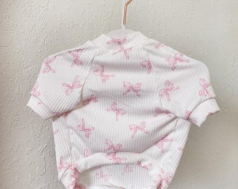 Ribbed Bows Dog Shirt