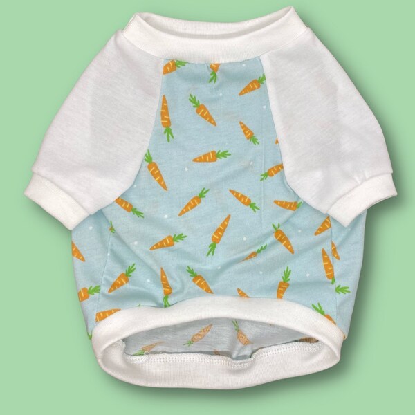 Easter Carrots Dog T-Shirt, Handmade Clothes for Dogs, Spring Dog Shirts, Seasonal and Festive Dog Clothing