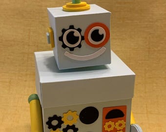 Custom Robot Favor Boxes (Small) – Kids Birthday Treat Holder – Made to Order