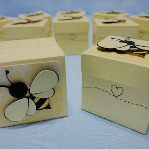 Bee Party Favor Box (10 pack) / Baby Shower / First Birthday - Bumblebee theme