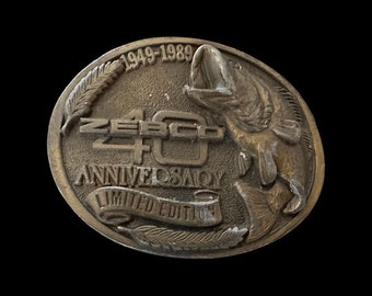 Zebco 40th Anniversary Limited Edition Belt Buckle 1949-1989