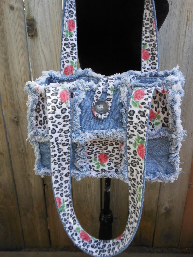 Denim & Rose Flannel Rag Quilt Tote Bag Rag Style Bag Etsy
