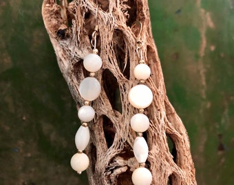 Sweet Silver and Mother of Pearl dangle earrings