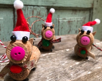 Cork Pig ornament