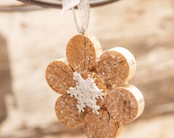 Wine Cork Snowflake Ornament