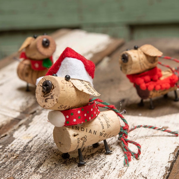 Wine Cork Dog Ornament