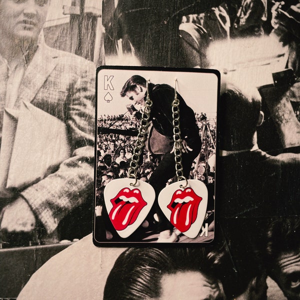 Rolling Stones Guitar Pick Earrings