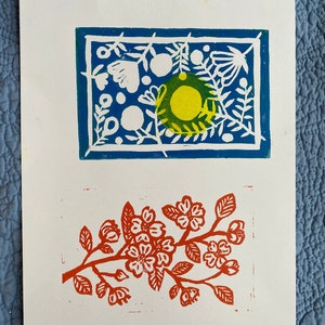 Prints in Color #14 — Wildflowers Linocut Print