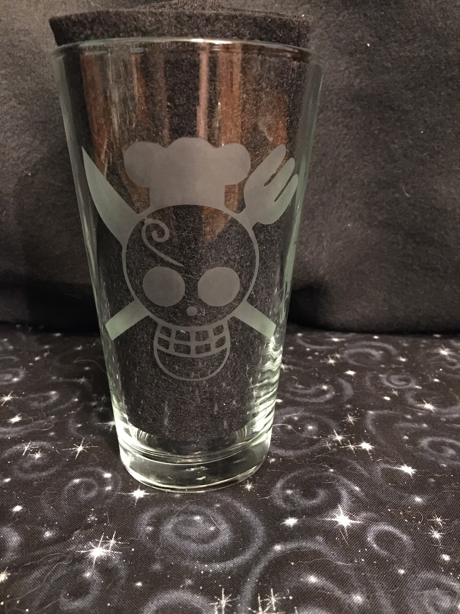 Sanji Jolly Roger etched pint glass or beer mug | Etsy