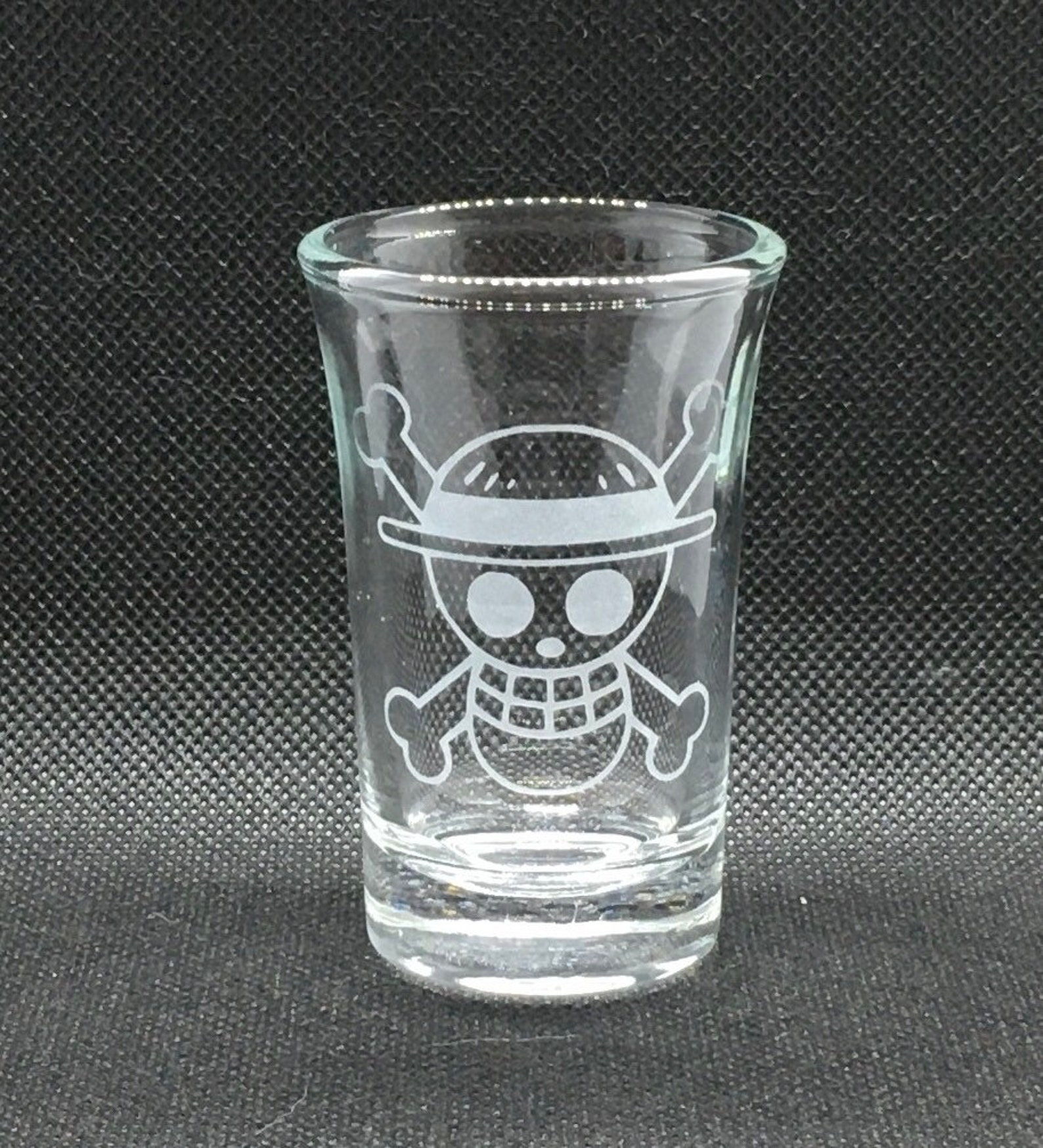 Strawhat Luffy etched shot glass Etsy