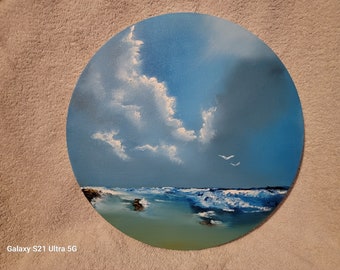 Original oil painting "Cove" -Ocean Beaches, Sea Artist Ocean painting,beach painting, Sunset painting,Sea Artist