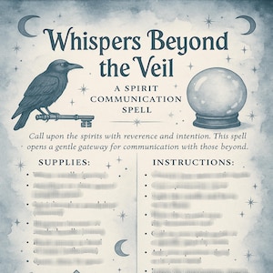 Spirit Communication Spell | Printable Witchcraft Book of Shadows | Digital PDF Download