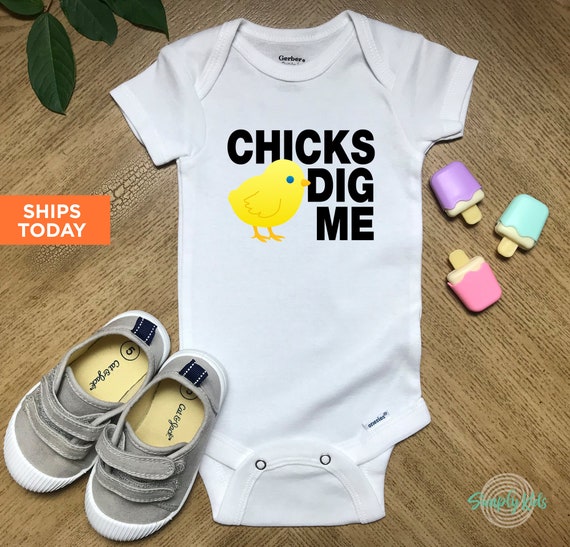 Chicks Dig Me Baby Onesie® Soft Organic White Onesie® Etsy
