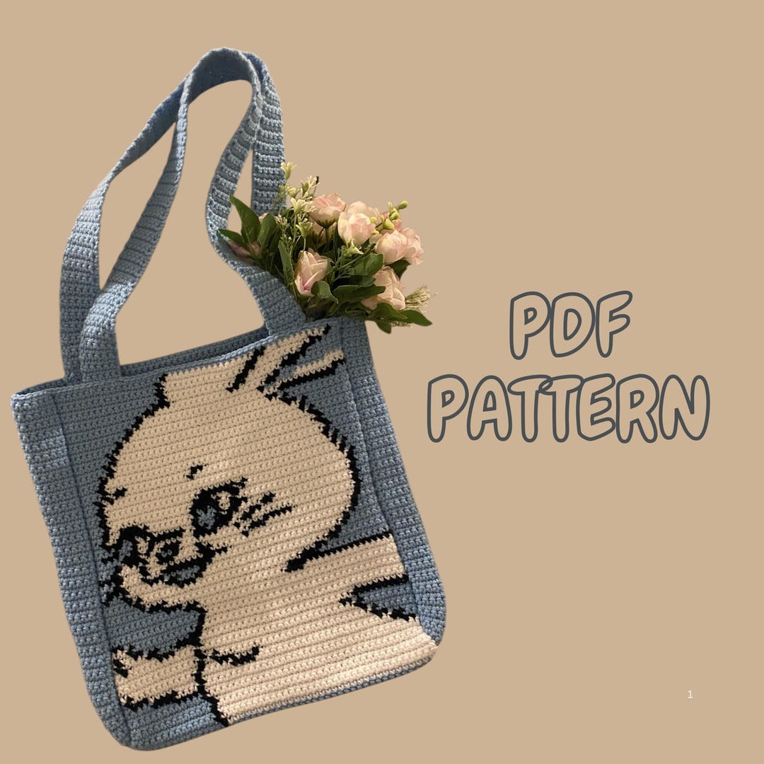 Crochet Bunny Tote Bag Pattern, Kpop Animal Print (PDF Pattern) - Etsy
