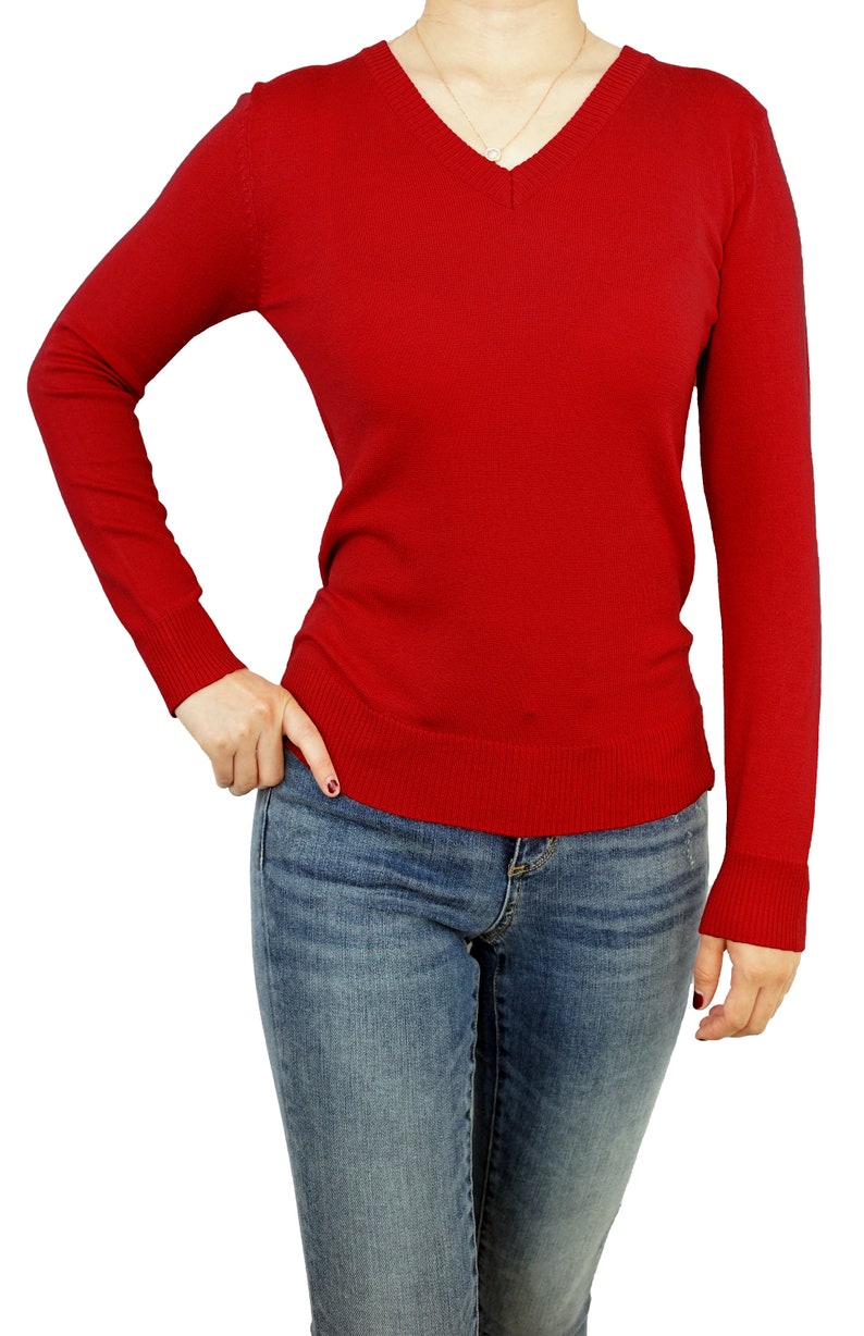 Loose Pullover V neck Lace Sweater main image 1