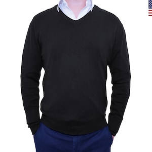 Men’s Slim Fit Pullover Sweater Tops Jumper Knitted Long Sleeve V-Neck Sweaters