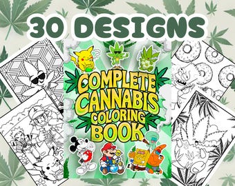 Stoner Malbuch für Erwachsene | 30 Psychedelische Seiten (Digitaler Download)