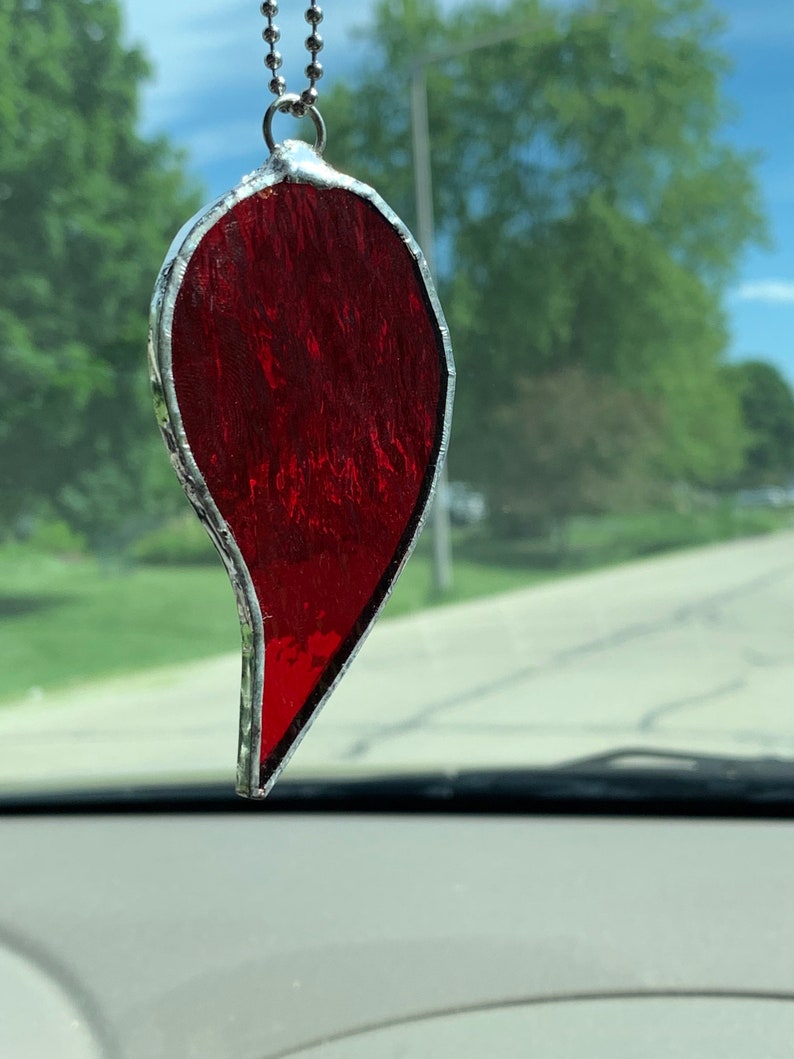 Handmade Stained Glass Heart Sun Catcher