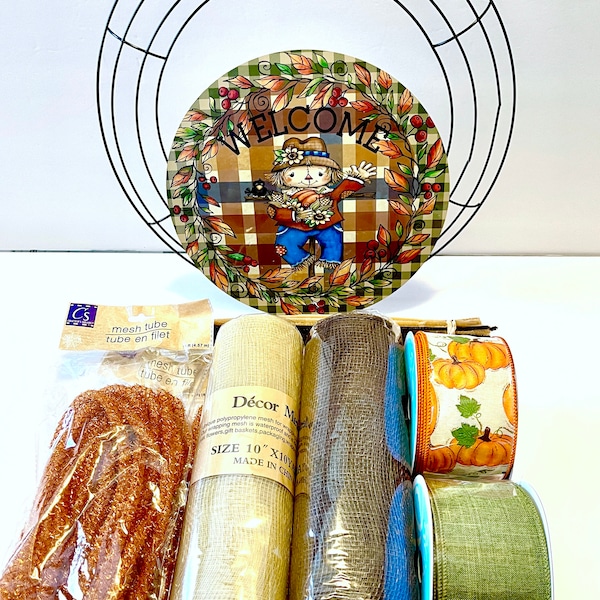 Scarecrow Wreath Kit Etsy