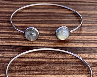 Gemstone Open End Cuff Bracelets