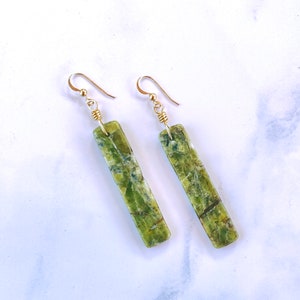 Genuine Peridot gemstone Earrings on gold fill