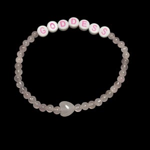 Rose Quartz Beaded Bracelet: Handmade Gemstone Crystal Jewelry