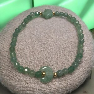 Genuine Green Aventurine bracelet, gemstone, crystal, semiprecious, handmade jewelry, gifts for her, 925 sterling silver
