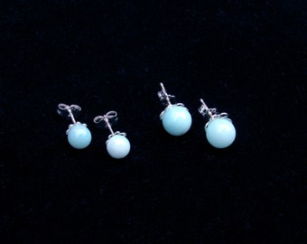 Pendientes de aguamarina en plata de ley