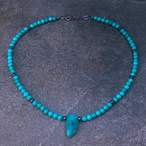 Genuine Turquoise Necklace- December birthstone, crystal, gemstone, semiprecious jewelry