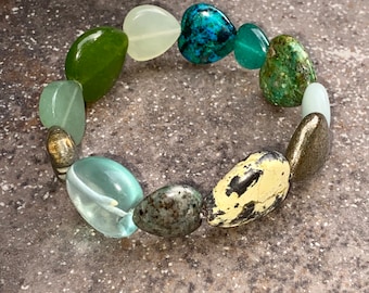 Edelsteen stretcharmband halfedelstenen, handgemaakte kristallen sieraden, cadeaus voor haar, handgemaakt, ambachtelijk
