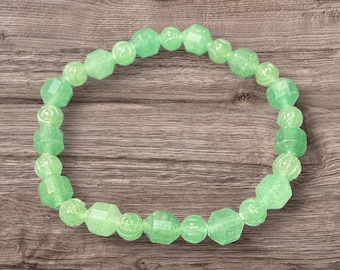 Pulseira de aventurina verde genuína, pedra preciosa, cristal, semipreciosa, joias artesanais, presentes para ela