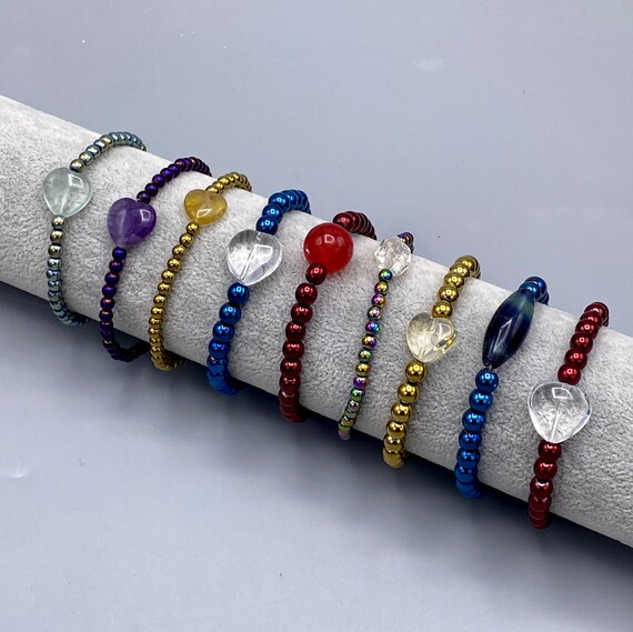 Hematite Gemstone Holiday Stretch Bracelets - image 1