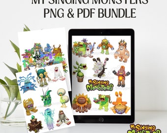 My Singing Monsters PNG 20 images Digital Download Instant download Monsters PNG Singing Monsters files Instant Digital Download kids gaming