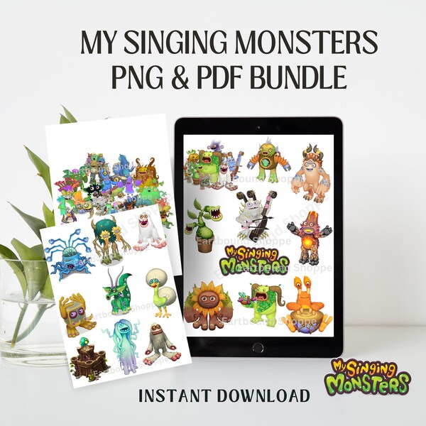 My Singing Monsters PNG 20 images Digital Download Instant download Monsters PNG Singing Monsters files Instant Digital Download kids gaming