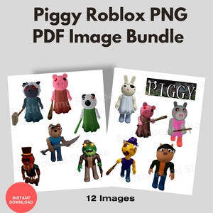 Piggy Roblox PNG 12 image bundle, Piggy horror game kids roblox duocara, Roblox png, sublimation file piggy, printable instant download game