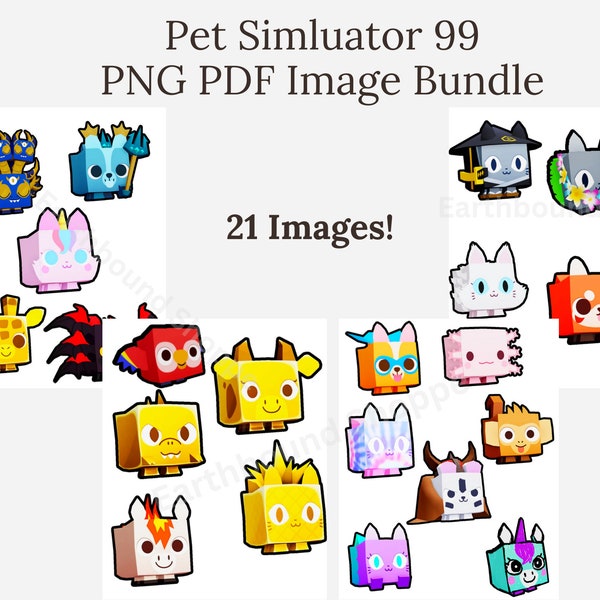 Pet Simulator 99 Roblox PNG 21 images Pet Sim 99 Digital Download |Instant download Roblox PNG Golden Titanic huge Pets PNG Instant download