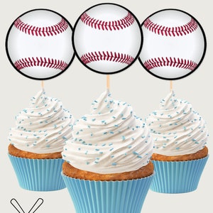 Baseball Printable Cupcake Toppers Sports Theme Birthday Party DIY ...