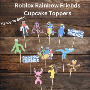 Roblox Rainbow Friends Blue Orange Green Purple Edible Cupcake
