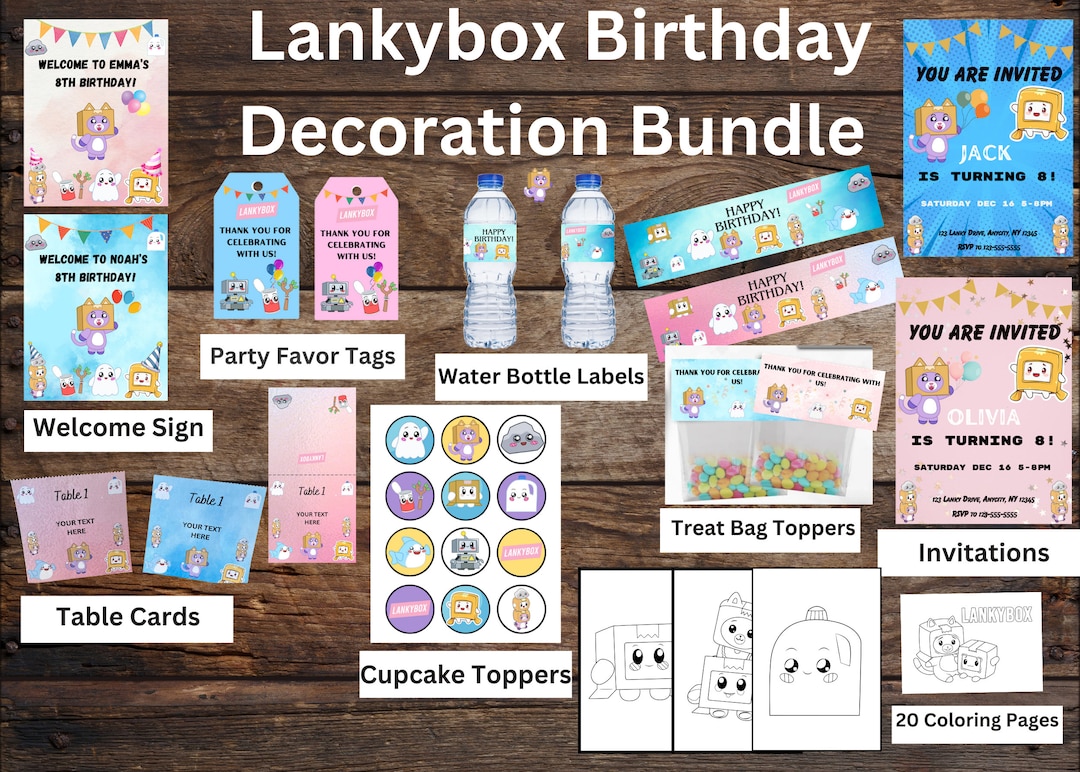 Lankybox Party Decorations
 Lankybox Birthday Party Decorations Bundle Printable Etsy