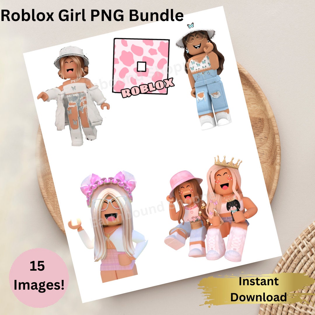 Boy and Girl Roblox Figure Avatar Bundle SVG Layered Digital 