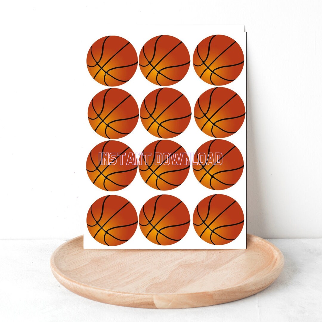 2 Basketball Printable Cupcake Toppers Sports Theme Birthday Party DIY ...