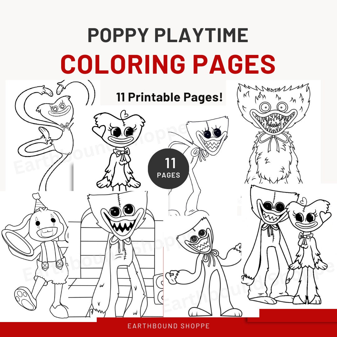 Coloring page Poppy Playtime Huggy Wuggy Print Free