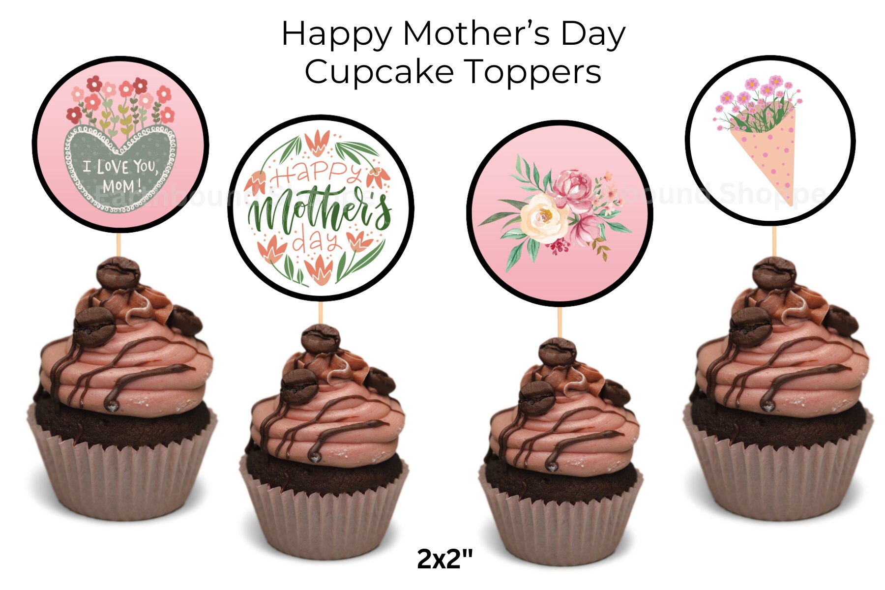 Mother's Day Printable Cupcake Toppers, Digital Printable Cupcake ...