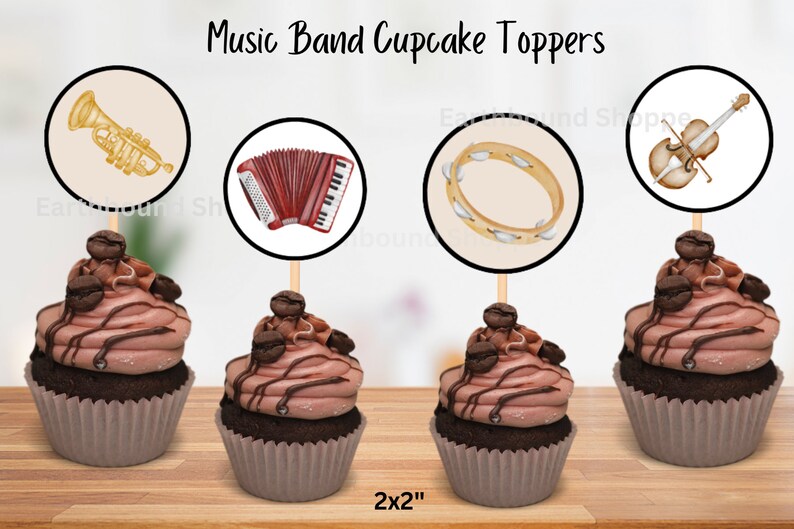 Band, Musical Instruments Printable Cupcake Toppers, Instant Download ...