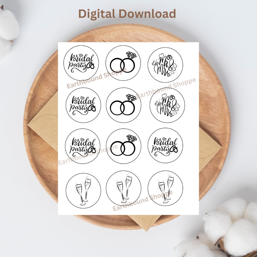 Bridal Cupcake Toppers, Mr & Mrs. Wedding Decor, We Do Topper, Bridal