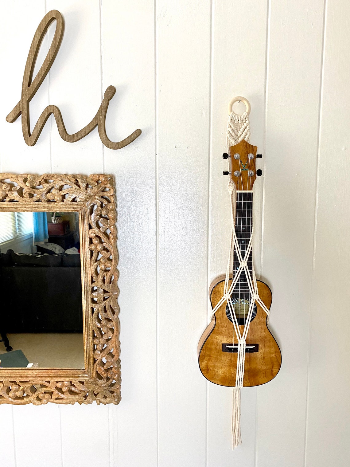 Macrame Ukulele Wall Hanging Ukulele Storage Wall Hanging Etsy UK