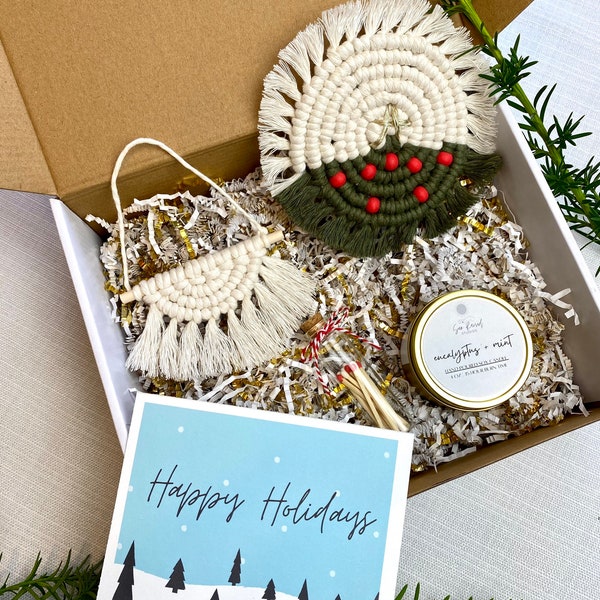 Custom Gift Box, Holiday Gift Box, Macrame Gift Box, Personalized Gift, Gift For Her, Boho Gift Box, Eco Friendly Gift, Christmas Gift