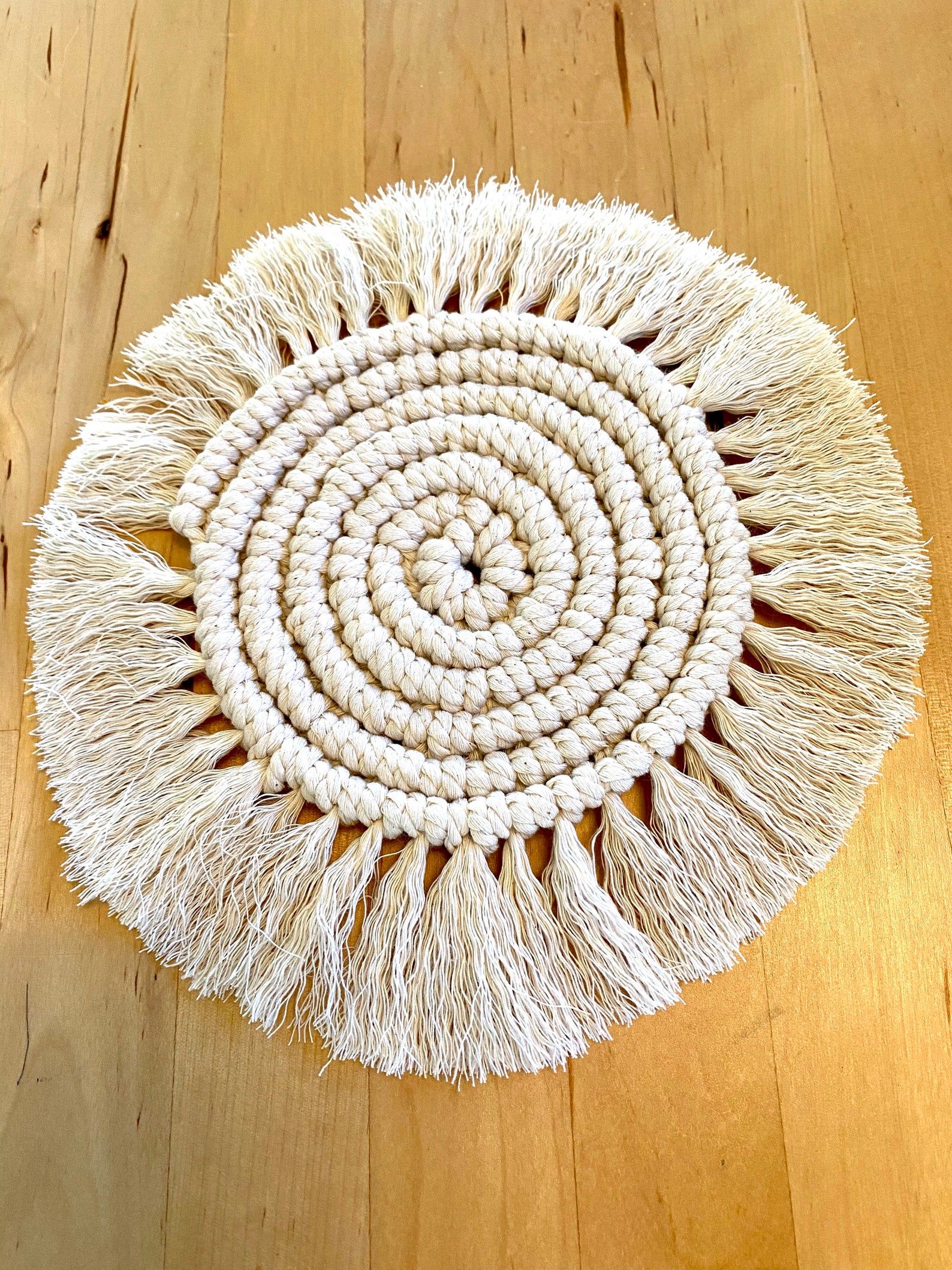 Macrame Trivet Handmade Pot Coaster Large Macrame Coaster Etsy