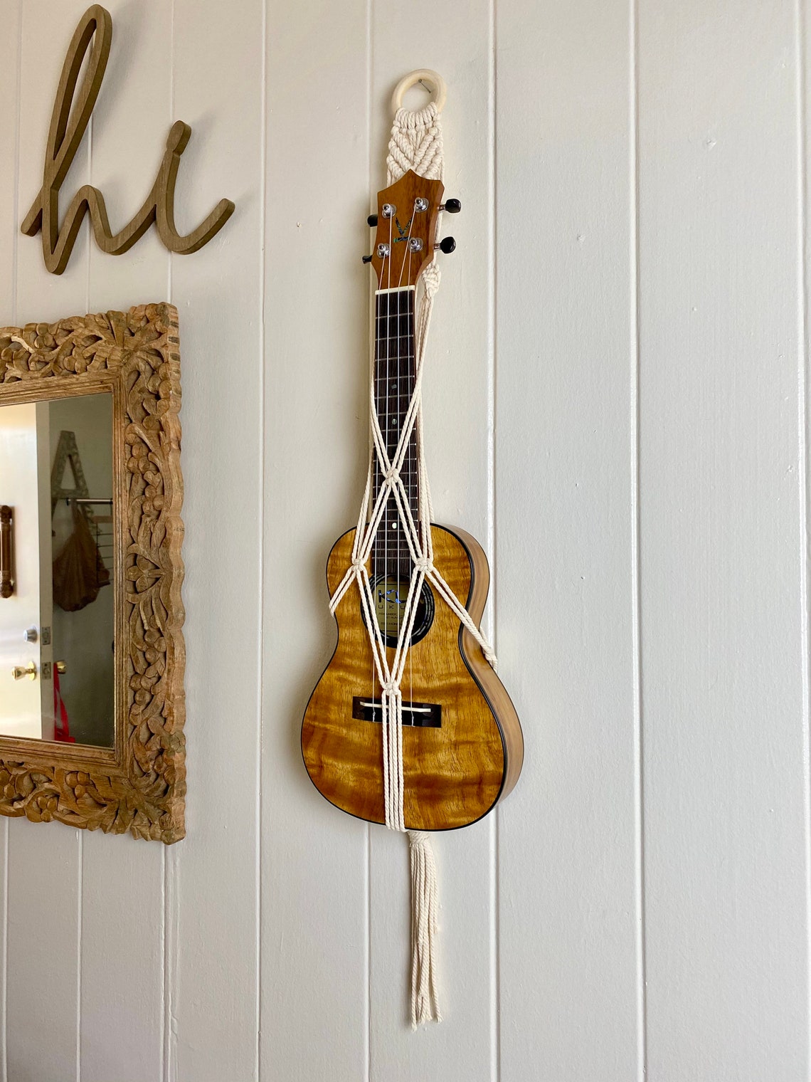 Macrame Ukulele Wall Hanging Ukulele Storage Wall Hanging Etsy