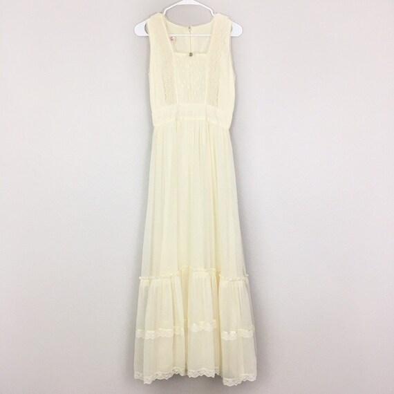 Vintage 1970s Candi Jones California Boho Lace Yel